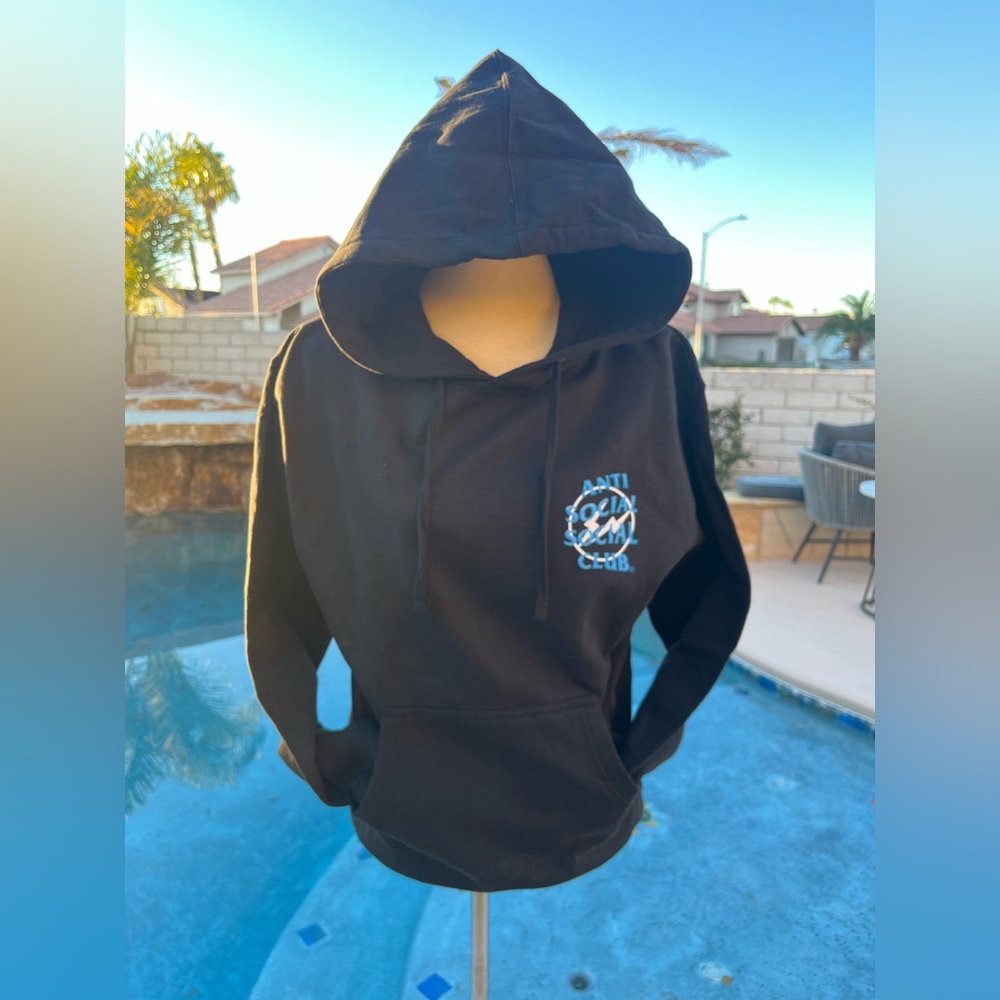 Anti Social Social Club Black Hoodie with Holographic Tag